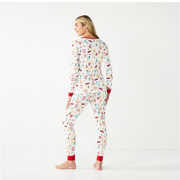 LC Lauren Conrad Women’s Holiday Village Pajama Set - Picture 2 of 12